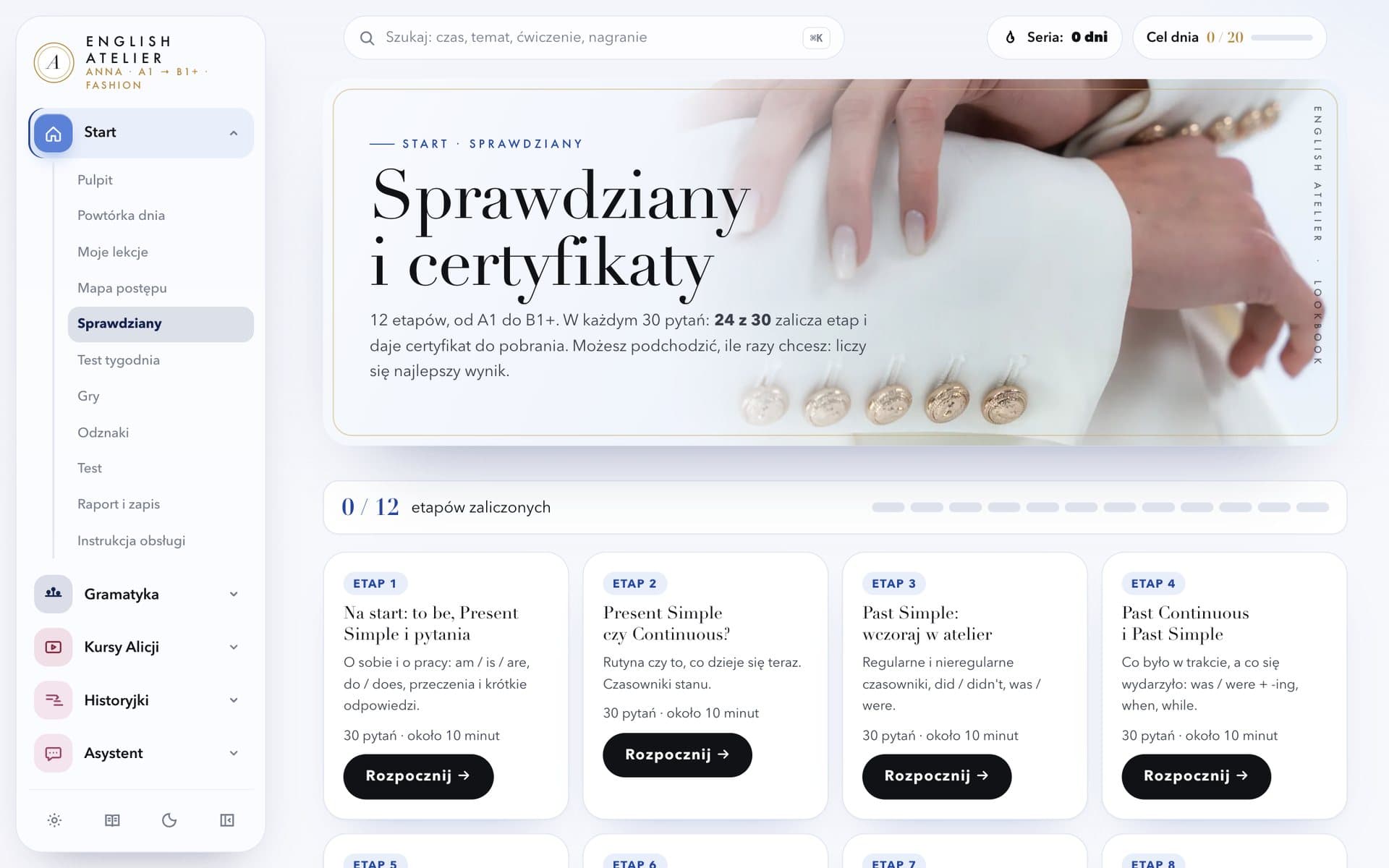 Sprawdziany i certyfikaty