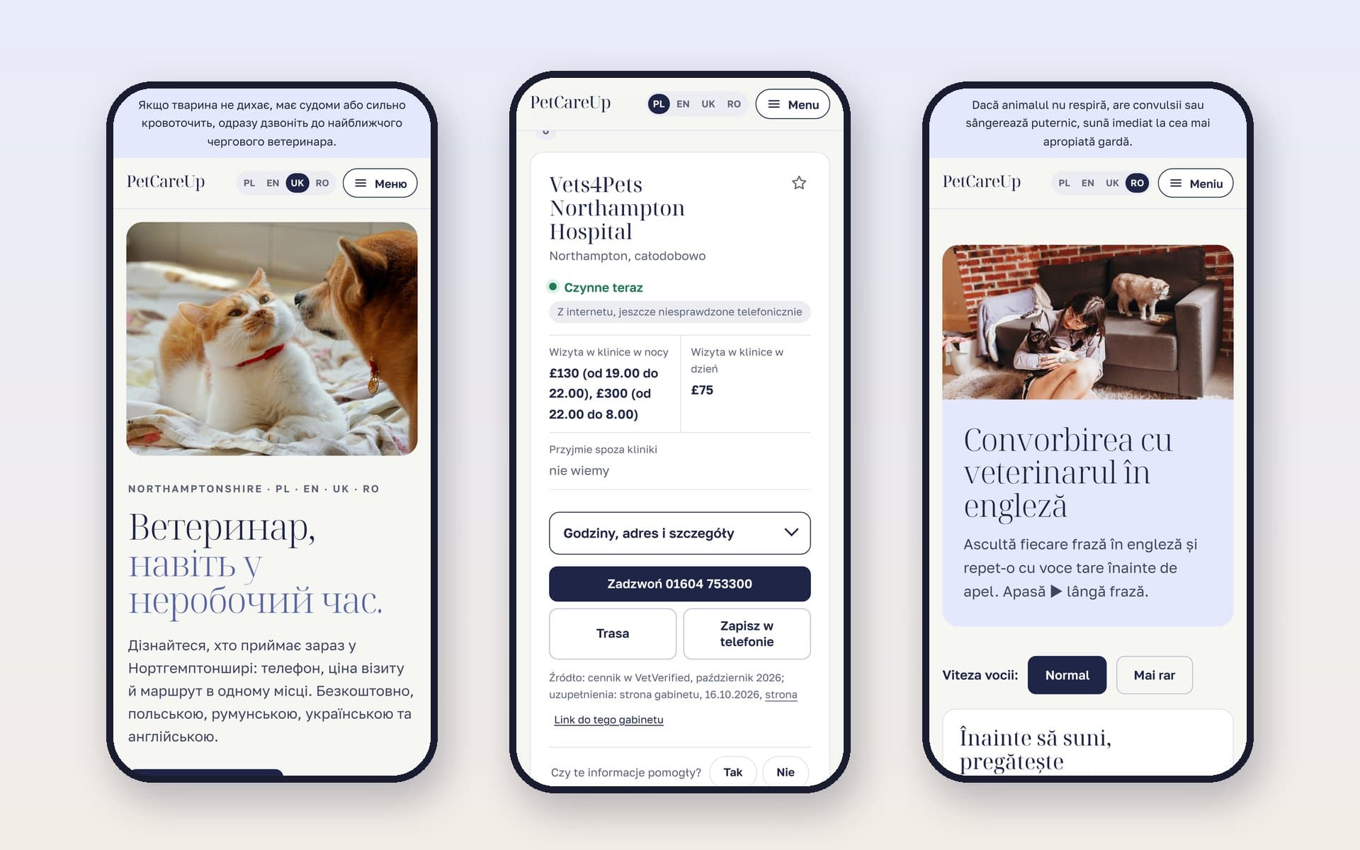 Na telefonie, w czterech językach