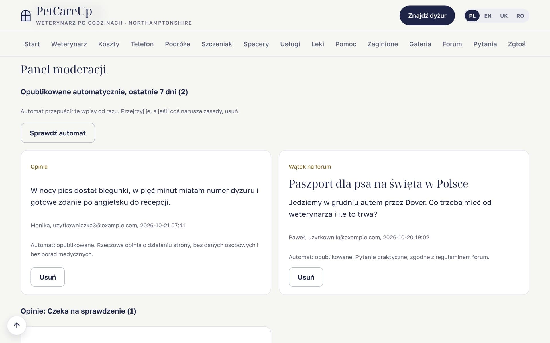 Moderacja przez Claude