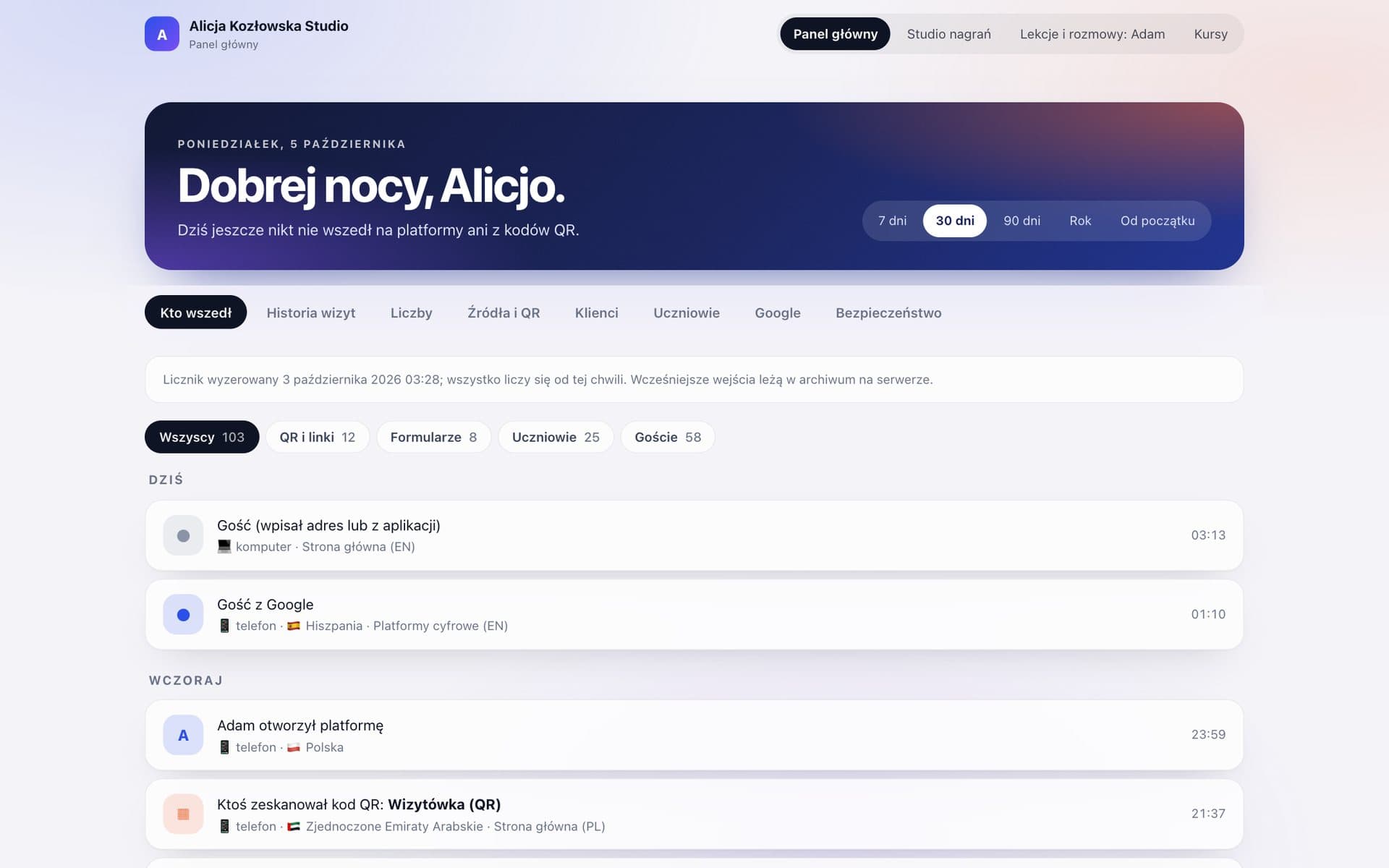 CRM: podgląd na żywo