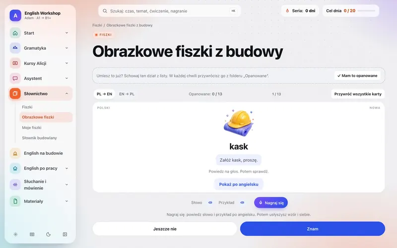Obrazkowe fiszki